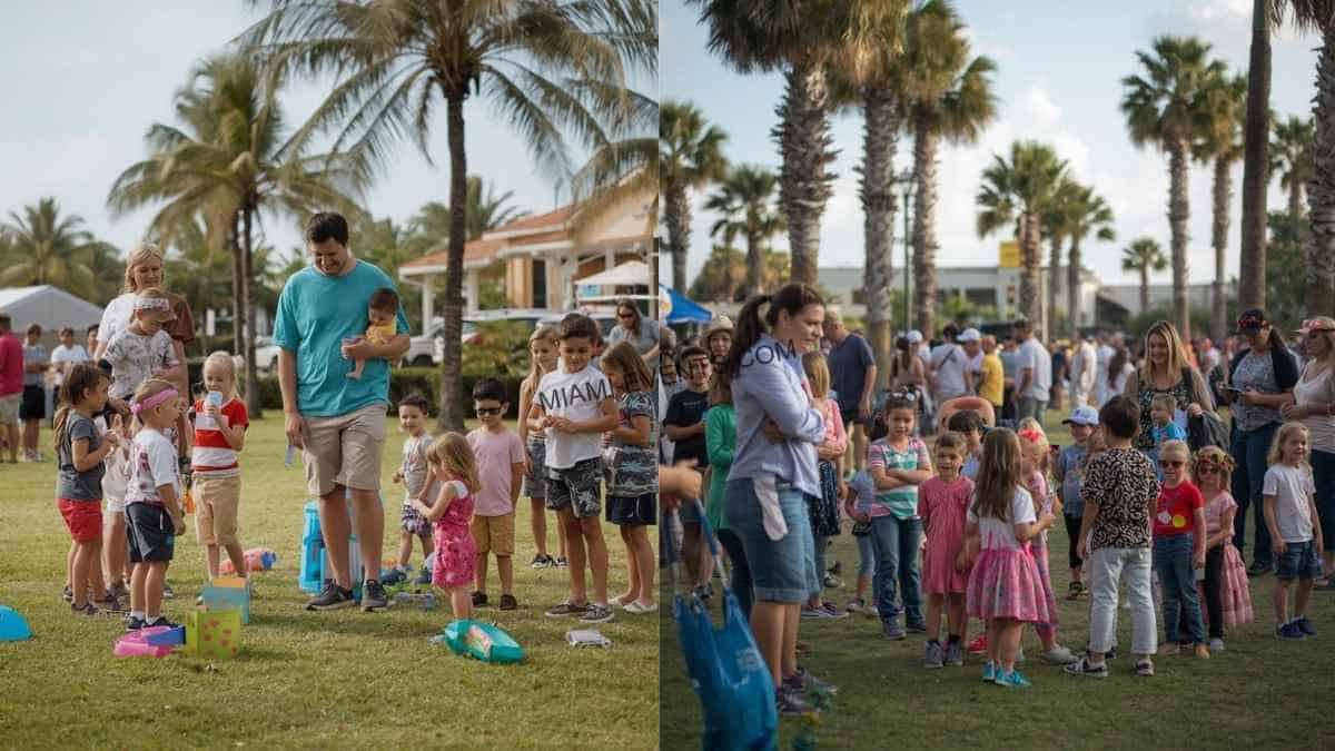 Families and children attending a kids event in South Florida